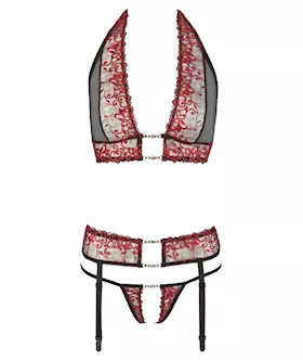 Embroidered Suspender Set 