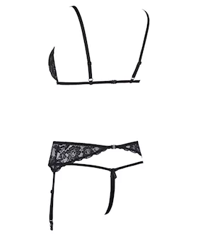 Peek-a-boo Lace Suspender Set 