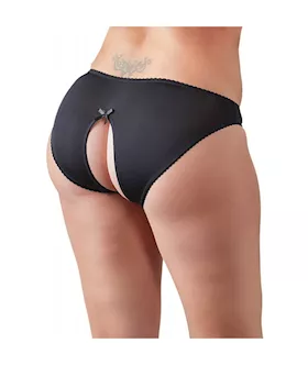 Cottelli Collection Plus Bow Tie Crotchless Panties