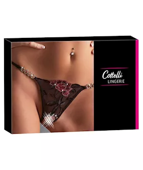 Rhinestone Embroidered G-string 