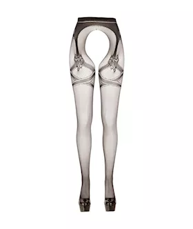 Cottelli Collection Bow Down Crotchless Tights