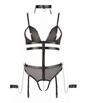 Wetlook Bodysuit With Choker