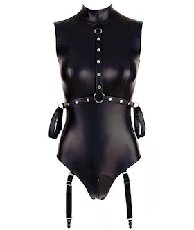 Matte Bodysuit With Suspenders