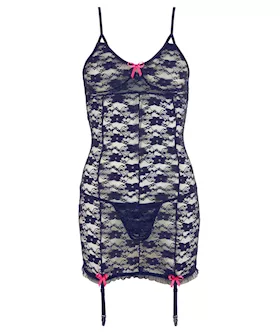 Floral Lace Suspender Dress