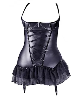 Wetlook Suspender Dress With Shelf - B 