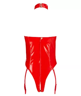 Cupless And Crotchless Vinyl Bodysuit