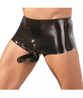 Latex Pants With Penis Sleeve