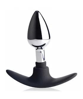 Master Series Dark Invader Metal and Silicone Anal Plug  4 Inch