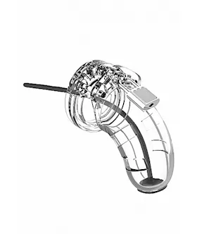 Model 15 - Chastity Cage With Silicone Urethal Sounding Rod - 3.5 Inch