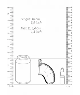 Model 15 - Chastity Cage With Silicone Urethal Sounding Rod - 3.5 Inch