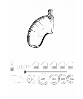 Model 15 - Chastity Cage With Silicone Urethal Sounding Rod - 3.5 Inch