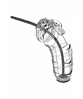 Model 17 - Chastity Cage With Silicone Urethal Sounding Rod - 5.5 Inch