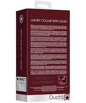 Luxury Collar With Leash- Burgundy