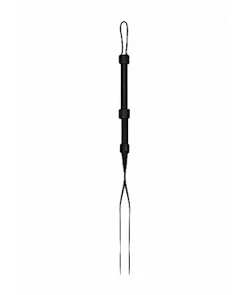 Heavy Duty Double Tailed Whip Flogger- Black