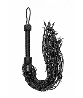 Leather Barbed Wire Flogger- Black