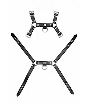 Leather Male Chest Harness- Black