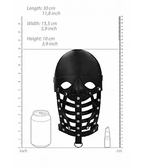 Leather Male Mask- Black