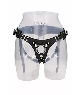 Leather Strap-on Harness- Black