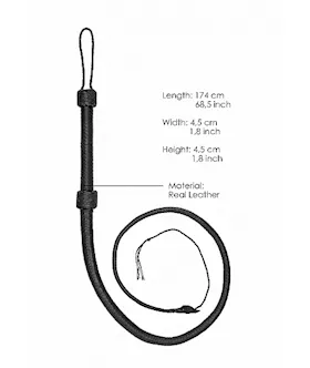 Real Leather Bullwhip- Black
