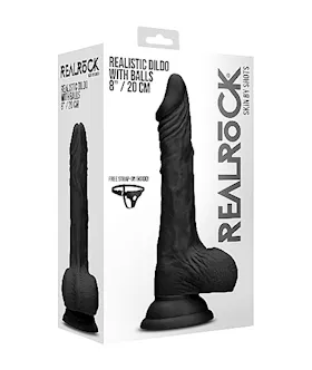 Realistic Suction Dildo With Balls - 7.8 Inches