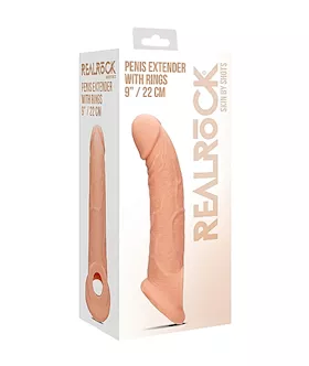 Penis Extender With Rings- 22cm Flesh