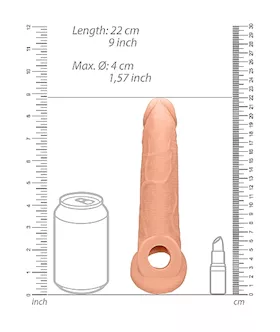 Penis Extender With Rings- 22cm Flesh