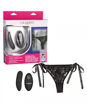 Remote Control Lace Thong Set