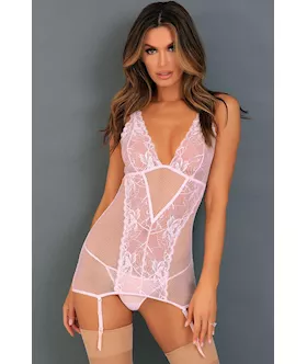 Deconstruct Me Chemise 2pc Set Pink