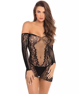 Demure Long Sleeve Mini Dress