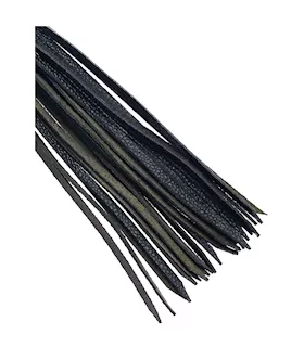 Bound X Textured Leather Flogger With Round Metal Handle