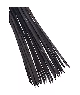 Bound X Leather Flogger With Bronze Grip Metal Handle