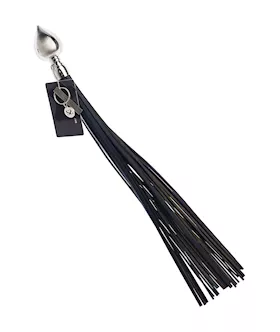 Bound X Saddle Leather Flogger With Tapered Metal Handle
