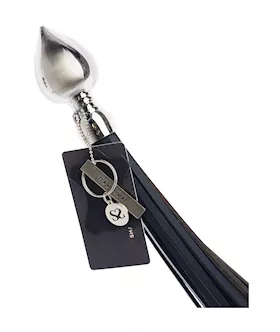 Bound X Saddle Leather Flogger With Tapered Metal Handle