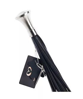 Bound X Saddle Leather Flogger With Flat Top Handle