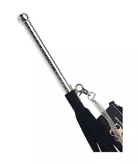 Bound X Suede Flogger With Thin Metal Handle And Chain