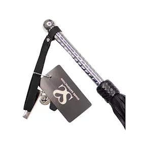 Bound X Leather Flogger With Spiral Metal Handle