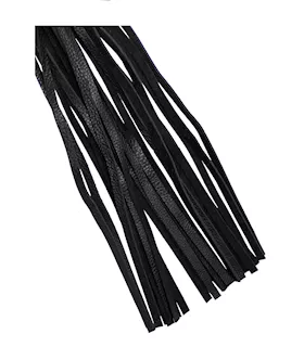 Bound X Leather Flogger With Spiral Metal Handle