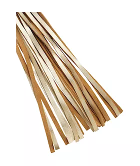 Bound X Gold Leather Flogger With Wooden Handle