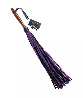 Bound X Suede Flogger with Wooden Handle