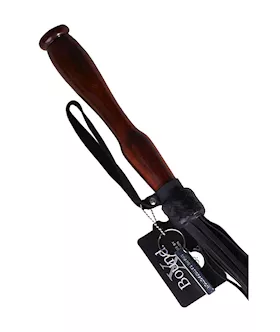 Bound X Nubuck Leather Flogger With Dark Wooden Handle