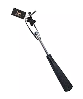 Bound X Textured Leather Paddle with Metal Handle