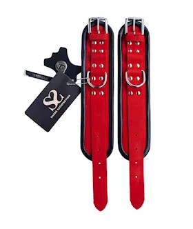 Bound X Rounded Nubuck Leather Wrist Cuffs