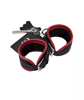 Bound X Rounded Nubuck Leather Wrist Cuffs