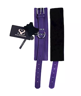 Bound X Textured Leather Wrist Cuff With Fur Lining