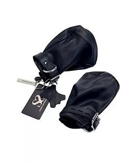 Bound X Leather Fist Restraint Mittens
