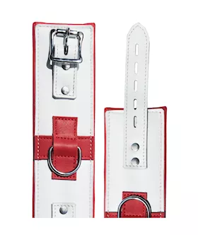 Bound X Leather Nurse Wrist And Ankle Cuff Set