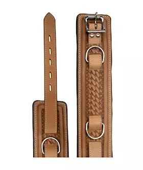 Bound X Tooled Leather Cuffs And Collar Set