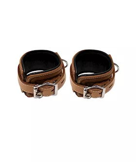 Bound X Tooled Leather Cuffs And Collar Set