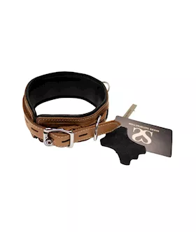 Bound X Tooled Leather Cuffs And Collar Set