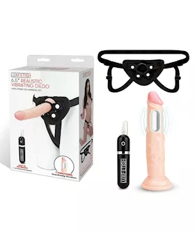 65 Realistic Vibrating Dildo and Strap On Harness Set